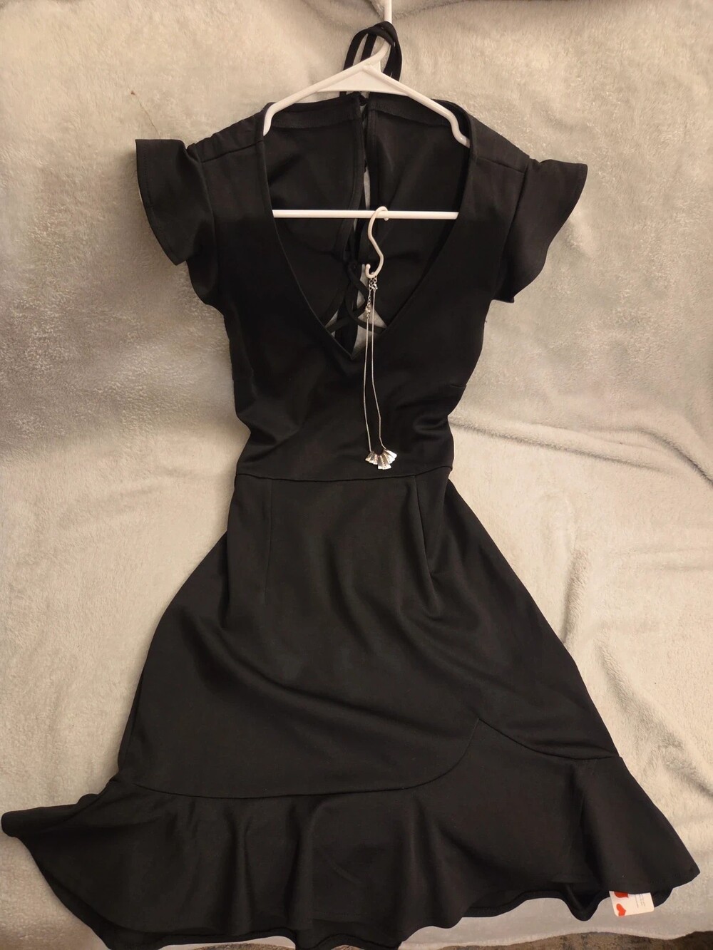Stunning Little Black Cocktail Dress + Silver Necklace | Elegant Evening Look